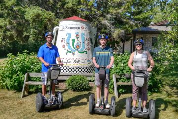 posing for the camera on Segways on Washington Island